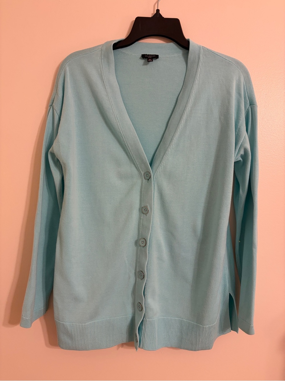 Talbots | Light Blue V-Neck Button-Front Cardigan size MP